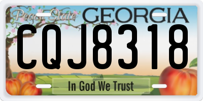 GA license plate CQJ8318