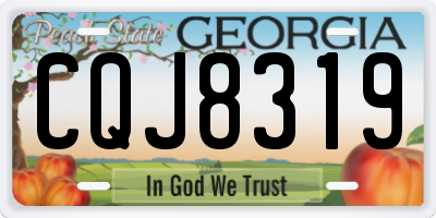 GA license plate CQJ8319