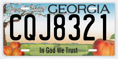 GA license plate CQJ8321