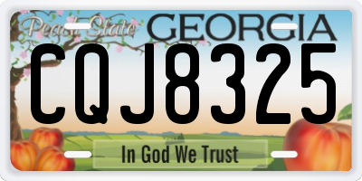 GA license plate CQJ8325