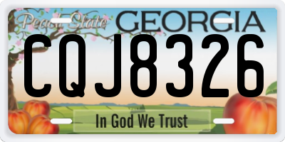 GA license plate CQJ8326
