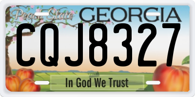 GA license plate CQJ8327