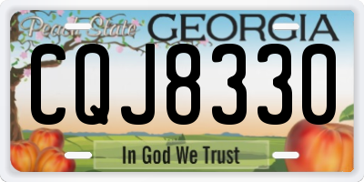 GA license plate CQJ8330