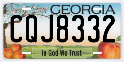 GA license plate CQJ8332