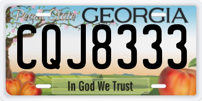 GA license plate CQJ8333