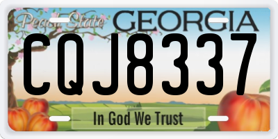 GA license plate CQJ8337