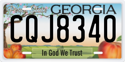 GA license plate CQJ8340