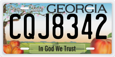 GA license plate CQJ8342