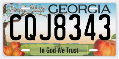 GA license plate CQJ8343