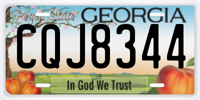 GA license plate CQJ8344