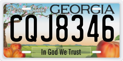 GA license plate CQJ8346