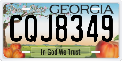 GA license plate CQJ8349