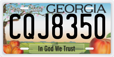 GA license plate CQJ8350