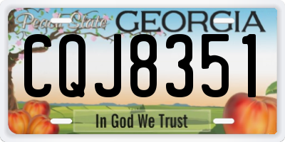 GA license plate CQJ8351