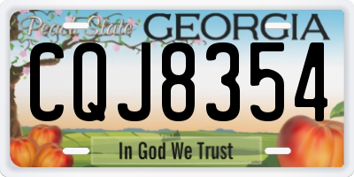 GA license plate CQJ8354