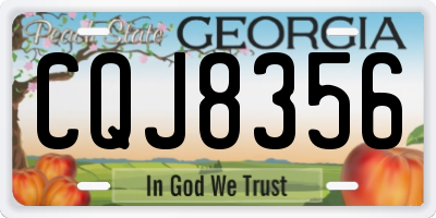GA license plate CQJ8356