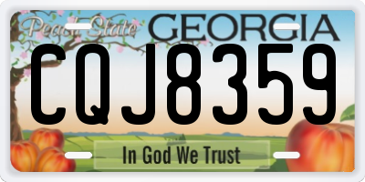 GA license plate CQJ8359