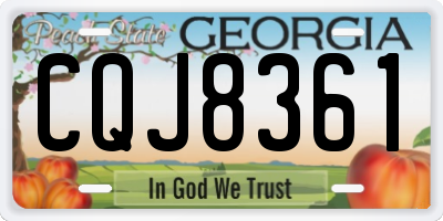 GA license plate CQJ8361