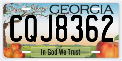 GA license plate CQJ8362