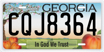GA license plate CQJ8364