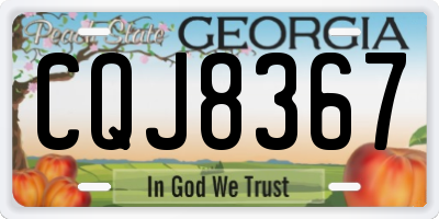 GA license plate CQJ8367