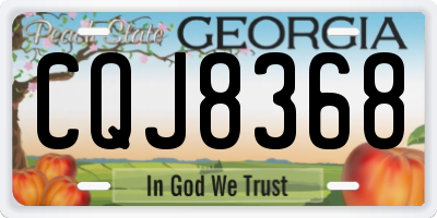 GA license plate CQJ8368