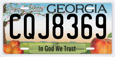 GA license plate CQJ8369