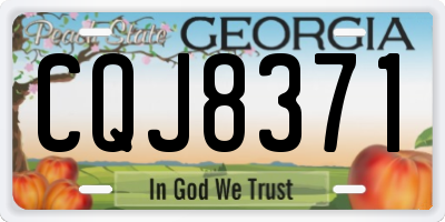GA license plate CQJ8371