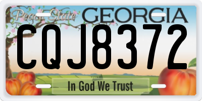 GA license plate CQJ8372