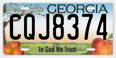 GA license plate CQJ8374