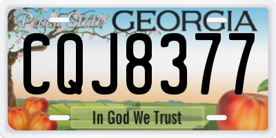 GA license plate CQJ8377