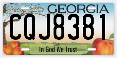 GA license plate CQJ8381