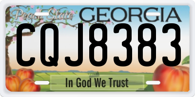 GA license plate CQJ8383