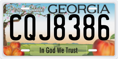 GA license plate CQJ8386