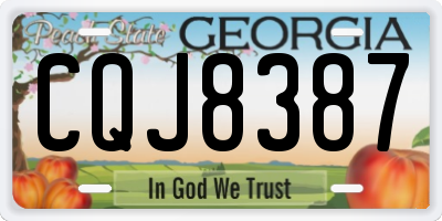 GA license plate CQJ8387