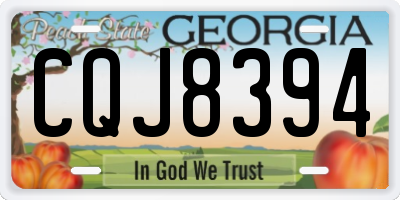 GA license plate CQJ8394