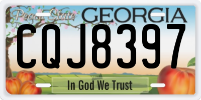 GA license plate CQJ8397