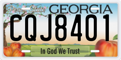 GA license plate CQJ8401