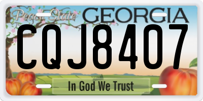 GA license plate CQJ8407