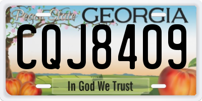 GA license plate CQJ8409