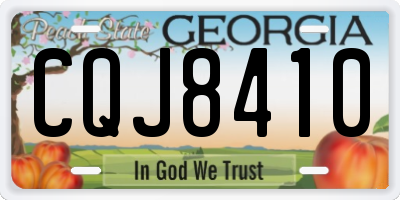 GA license plate CQJ8410