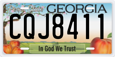 GA license plate CQJ8411