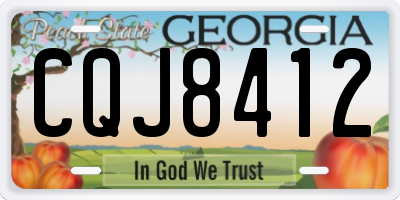 GA license plate CQJ8412
