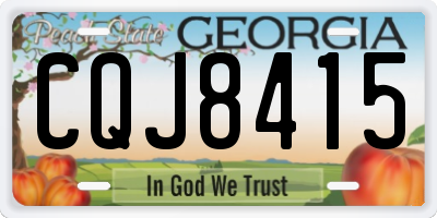 GA license plate CQJ8415