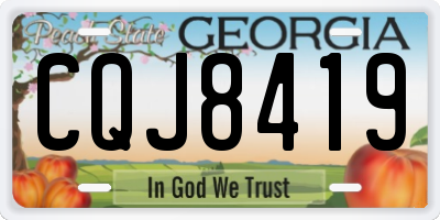 GA license plate CQJ8419