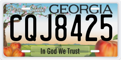 GA license plate CQJ8425