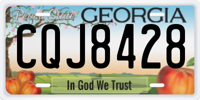 GA license plate CQJ8428