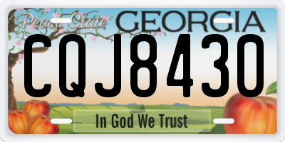 GA license plate CQJ8430