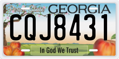 GA license plate CQJ8431