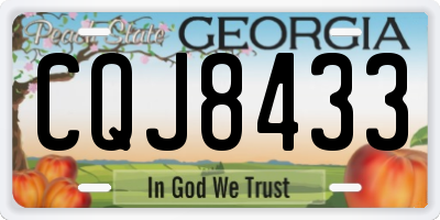 GA license plate CQJ8433
